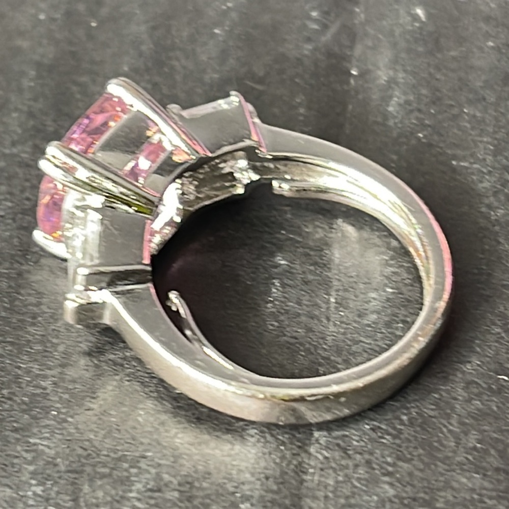 Pink Amethyst Rhinestone Statement Ring - Picture 14 of 16